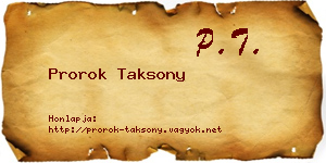 Prorok Taksony névjegykártya